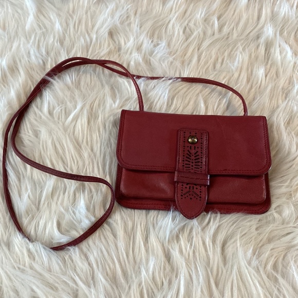 Lucky Brand Handbags - Lucky Brand Leather Red Crossbody Purse
